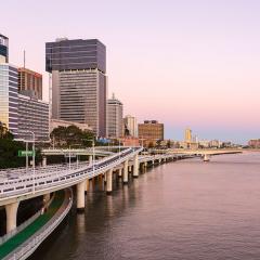 Brisbane river and city skyline