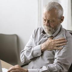 A man suffering heart attack symptoms.