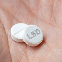 Tablets with the letters LSD marked on them